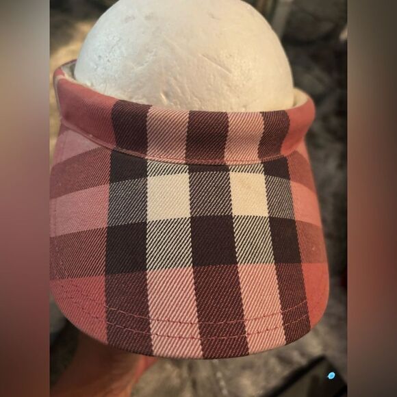 Burberry Vintage Pink Visor Cap Hat Logo Nova Check logo hat accessory head wear - Picture 1 of 8